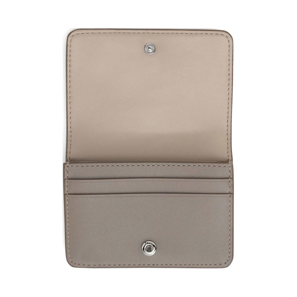 Marc Jacobs The J Marc Logo Plaque Leather Card Holder Men Accessories Gray Brown 2R4SMP005S02055