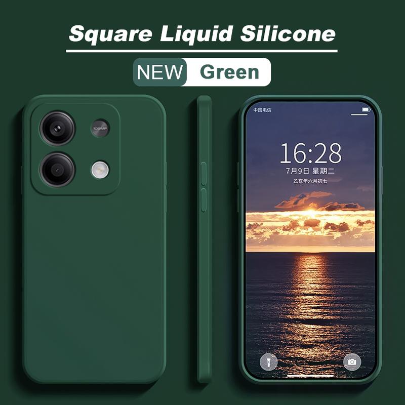 For Redmi Note 13 Case Square Liquid Silicone Soft TPU Cover For Xiaomi Redmi Note 13 Note13Pro Plus Redmi Note13 Pro 4G Phone Cases