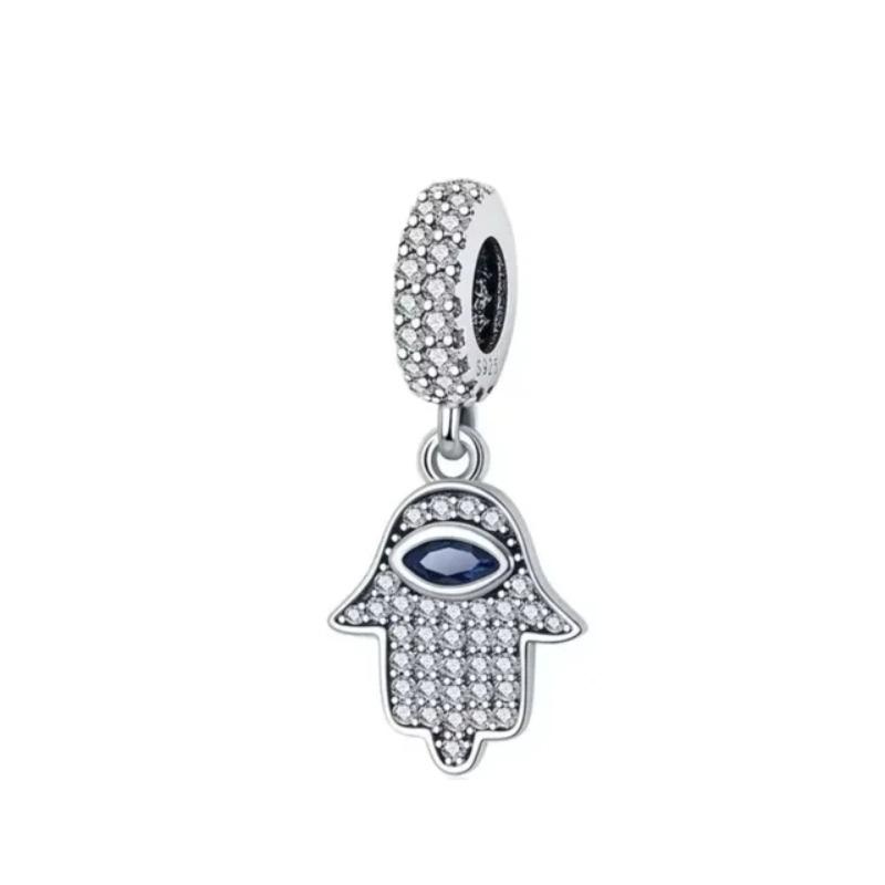 925 Silver Eye of Greece Devil Pendant Charm Bead for DIY Women Jewelry Bracelet Necklace