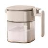 Condiment Jar Glass Spices Container with Lid and Spoon Airtight Seasoning Box Canister Pot Salt Pepper Sugar Bowl Gift