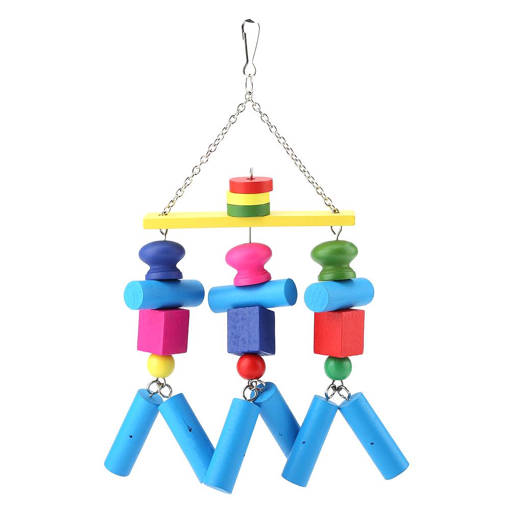 Bird Chewing Toy Parrots Cage Bite Toys Block Hammock Swing Hanging Chewing Toy