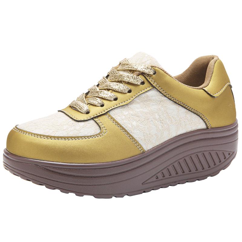Fashion Fashion Ladies Women'S Shoes Sport Sequins Wedges Shoes Shake Silver Comfortable Sport Jogging Tennis Lace-Up Running Sneakers