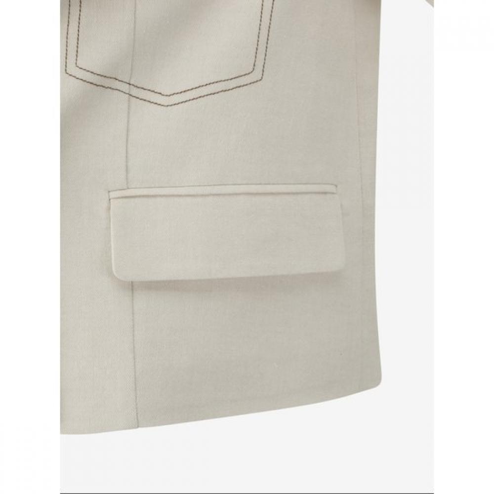 Cc Collect Half Sleeve Color Stitched Crop Jacket C262msf135
