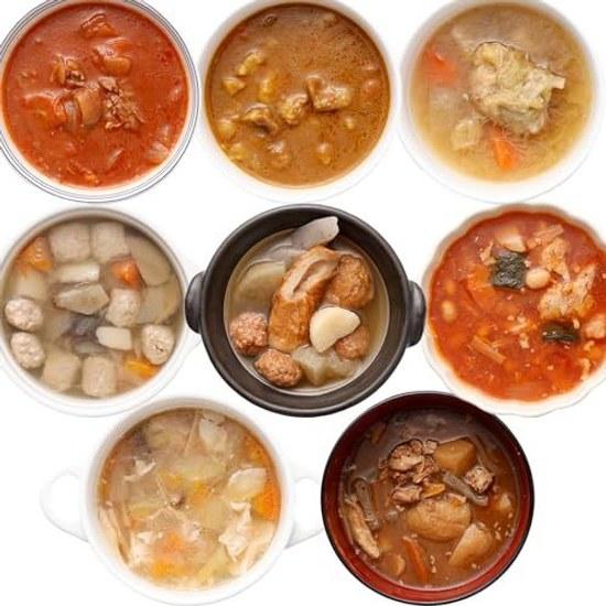 Uchi no Ya Zuppa Okazu Set 8 Varietà 1 Ciascuno Pezzi Totali Conservazione a Temperatura Ambiente Retort Stile Giapponese Curry Occidentale Hayashi Assortimento Adatto al Microonde