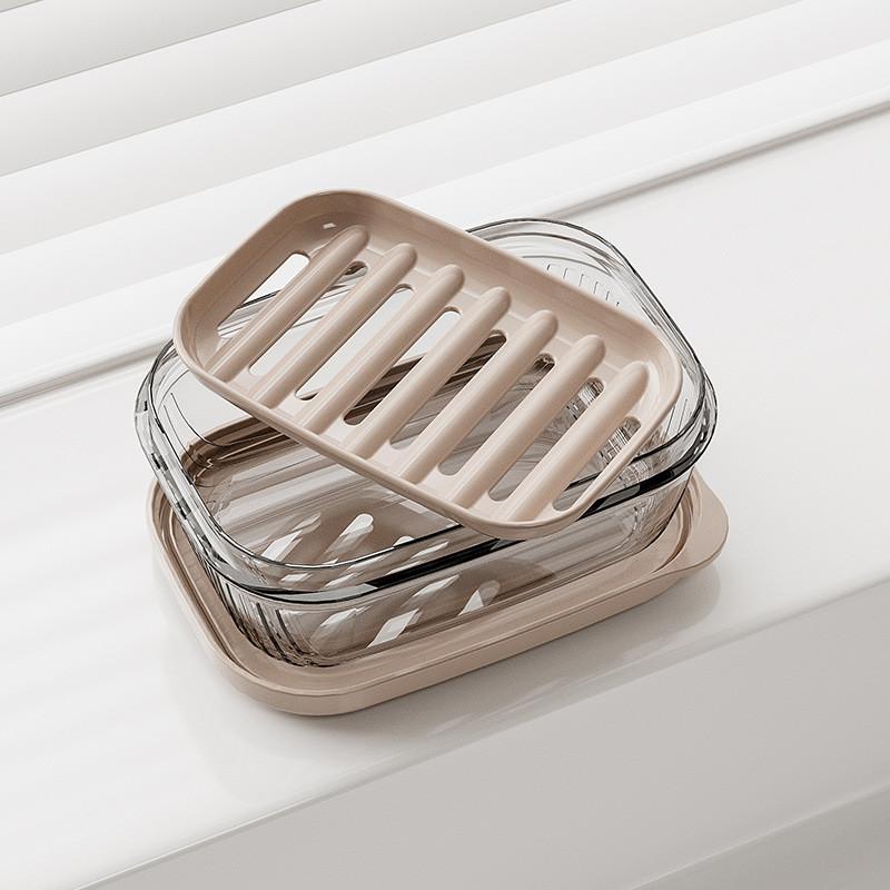 Soap Dispenser With Cover Double Layer Drainage Box Bathroom Organizer For Home Use