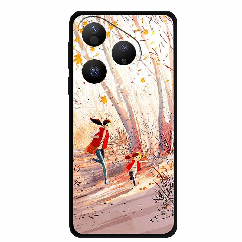 Colorful Case For Huawei Pura 80 Case Cartoon Animal Silicone Black Soft Cover for Huawei Pura 80 Case Protective Bumper Pura80