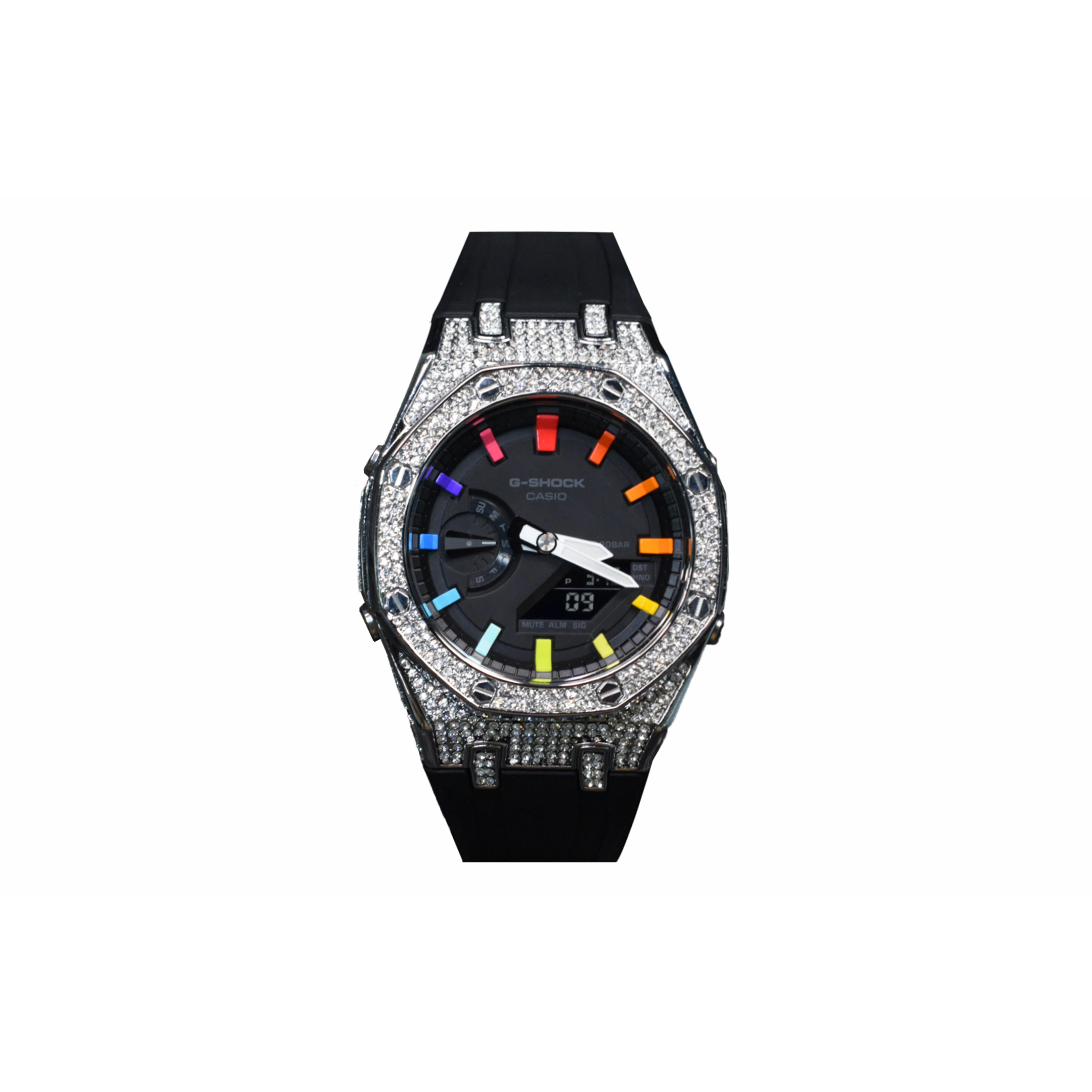 

CASIO Men Liquid Crystal,Analog Dual Display Series 44mm Black Watch GA-2100-1A1(Watch3--)