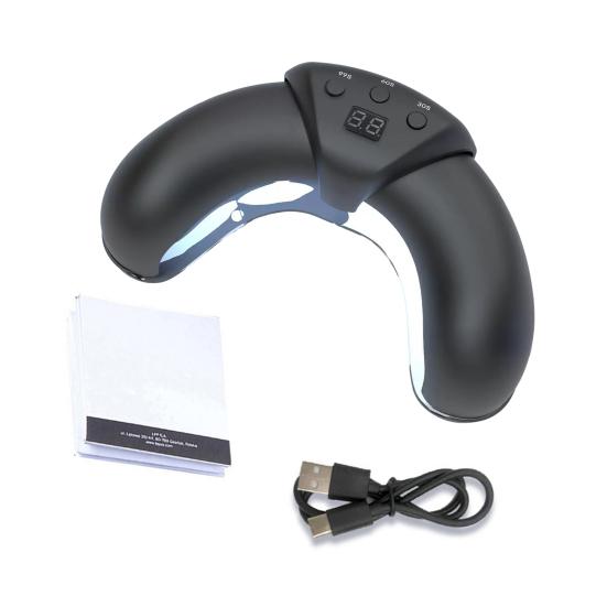 Bærbar Neglesoppbehandling Lys 22-LED UV-lysterapi Sammenleggbar U-formet Design 470nm Blått + 905nm Infrarødt Neglekunst Fototerapimaskin