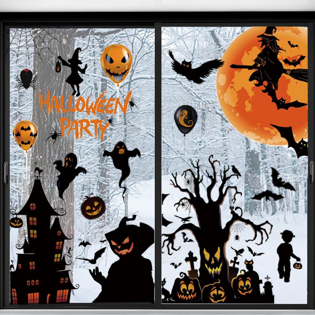 9 Sheets 72pcs Halloween Window Stickers Decals Halloween Decorations For Home Indoor Window Glass Door Wall Decor