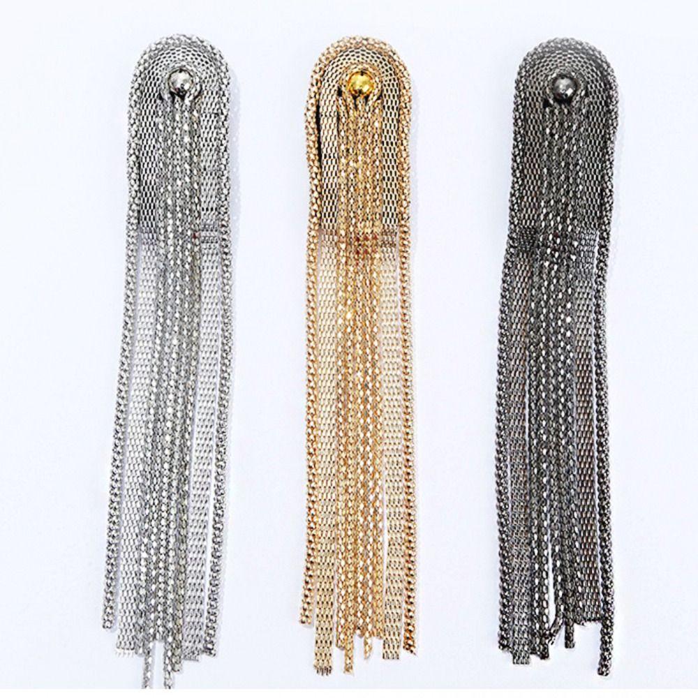 Metal Tassel Chain Epaulettes Zinc Zinc Alloy Tassel Epaulet DIY Clothes Decor Jacket Vintage Brooch  Cosplay