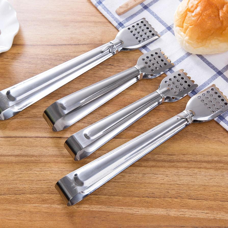 Stainless Steel Square-Head Food Clips for Barbecue, Hot Pot, and Bread