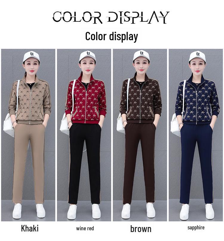 Khmer Damen Freizeit Sportanzug - Cardigan & Sweatpants Set für Frühling/Herbst