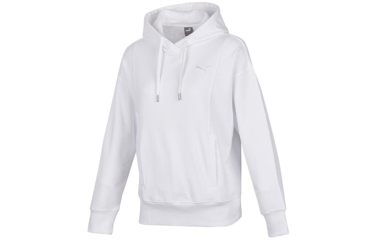 PUMA Sweatshirts Women s White Hooded Moderate Regular 676653-02 L