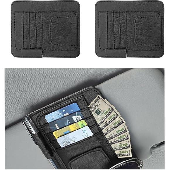 Augeny Car Sun Visor Organizer, Small Auto Visor Organizer And Storage, Registration And Document Holder, Vehicle Accessories For Sunglasses,