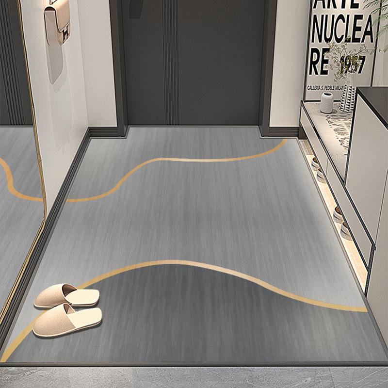 Home Floor Mat Advanced Sense Entrance Door Crystal Velvet Floor Mat Household Cutting Door NonSlip Foot Pad