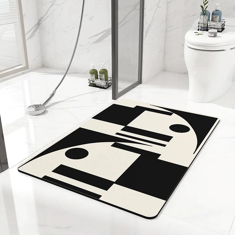 Bathroom Anti-Slip Mat Diatom Mud Absorbent Pad Nordic Style Toilet Floor Mat Soft Diatomite Bathroom Toilet Carpet Quality