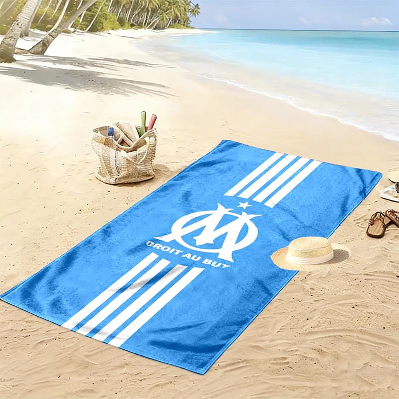 Asciugamano da Spiaggia Stampa Olympique de Marseille, Asciugamano Grande Morbido Asciugatura Rapida per Spiaggia Campeggio Nuoto
