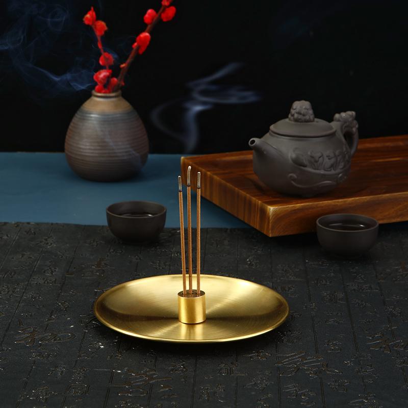 Creative Metal Incense Burner Brass Incense Holder Incense Plate Ash Catcher Buddhism Supplies Home Decor