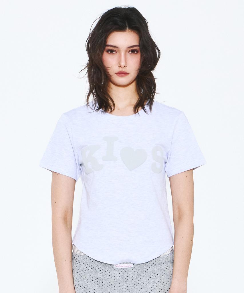 Kimseupeulesikoteunmakes Bumpy Kiss Logo T-Shirt Gray