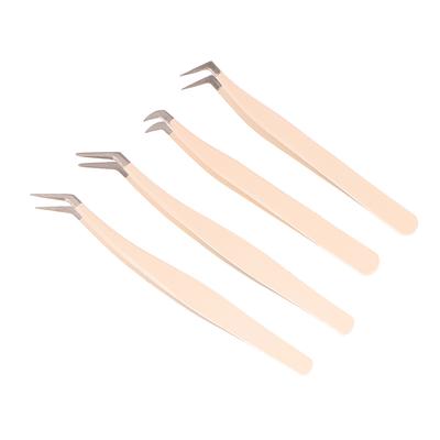 1 Pcs Eyelash Tweezers Extension Stainless Steel Superhard Tweezers With Fiber Tips High Precision Anti-Static Tweezers