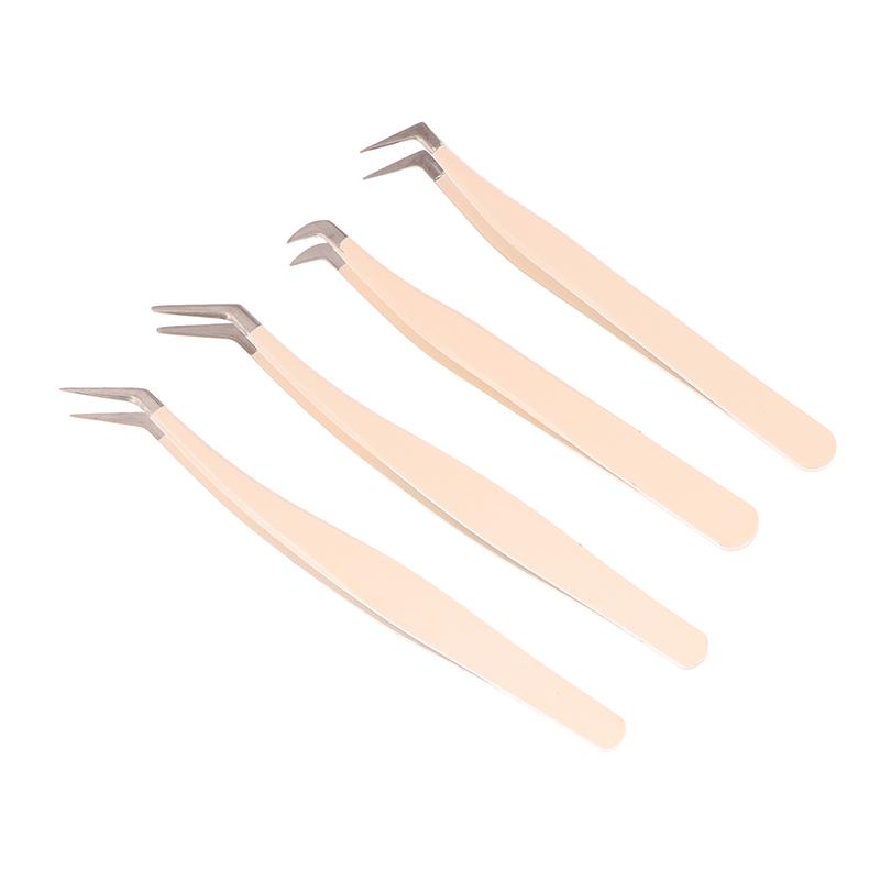 1 Pcs Eyelash Tweezers Extension Stainless Steel Superhard Tweezers With Fiber Tips High Precision Anti-Static Tweezers