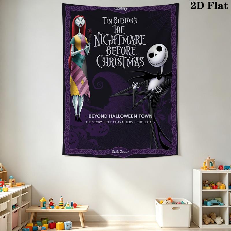 Jack Skellington'S Halloween Night Adventure Tapestry Fashion Print Wallmounted Atmospheric Background Cloth Background Cloth Wall Decoration