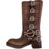 Catwalk Model, Belt Buckle, Thick Heel, Martin Boots, Women's Spring and Summer Retro, But Knee Boots, Western Boots.
