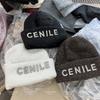 Wool Knitted Hat Autumn and Winter New Letter Wool Hat C Home Warm Landlord Hat Couple Fashion Ins Cold Hat