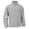 Mens Fleece Pullover Jacket Stand Collar Half-Zip Casual Outerwear Solid Color Lightweight Fall