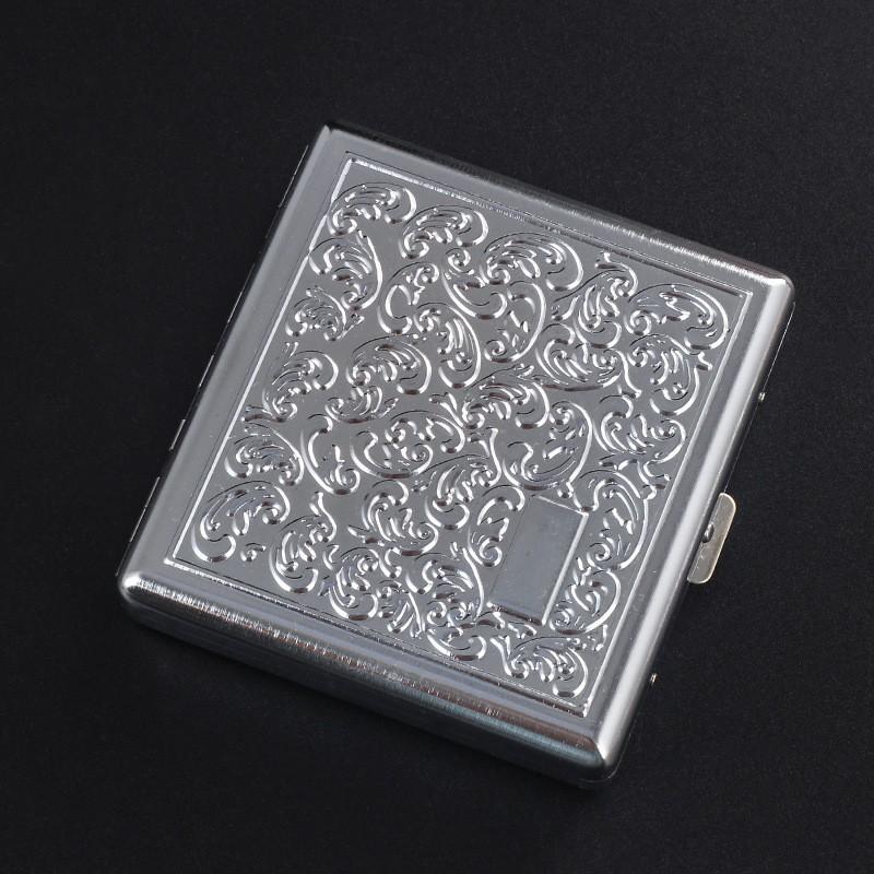 20PCS Metal Cigarette Box Stainless Steel Embossed Portable Cigarette Case Personalized Fashionable Storage Box Smoking Tool