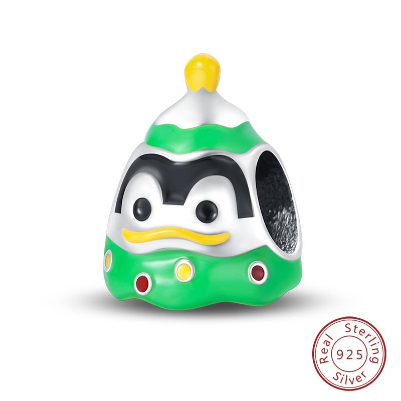 New Winter Charms Bead Copper Snowflake Snowman Penguin Deer Dangle Fit Bangle Bracelet Necklace Diy Jewelry