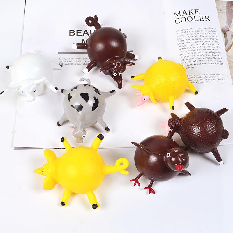 3pcs Kids Funny Blowing Animals Inflate Dinosaur Vent Balls Antistress Hand Balloon Fidget Party Sports Games Toys for Children