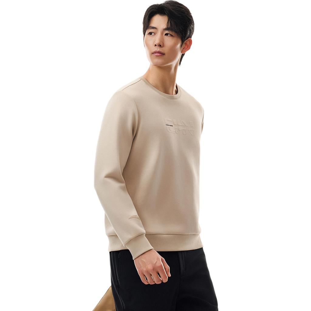 Anta Comfortable Simple Casual Versatile Round Neck Pullover Slim Fit Sweatshirt Men Sweatshirt 152617715-2