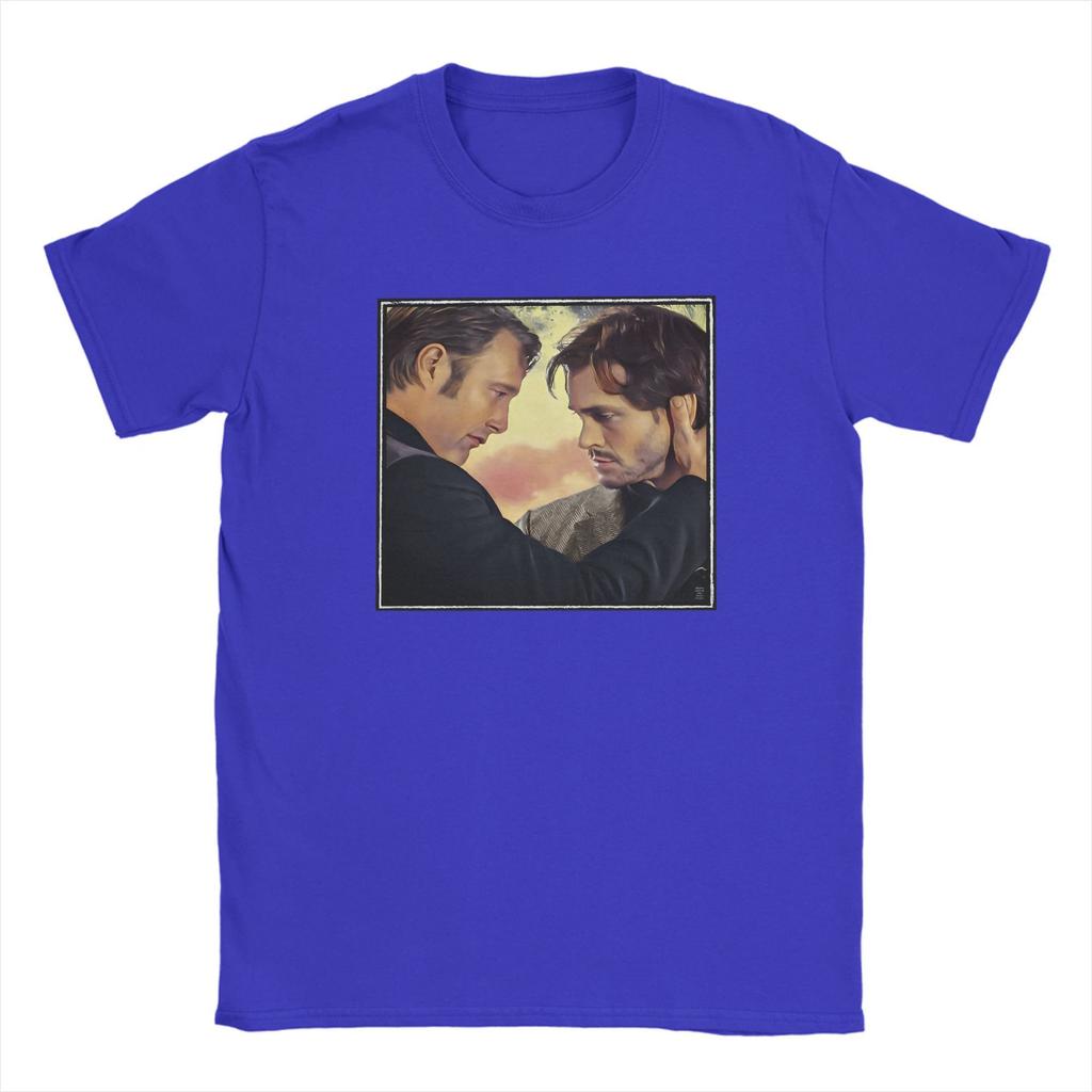 Hannibal und Will Hannigram Sonnenuntergang T-Shirts für Herren Reine Baumwolle Kreative T-Shirts Rundhals Hannibal T-Shirt Kleidung