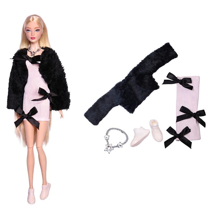 30cm 11,8 Zoll Für Barbies Puppen Kleidung Schuhe Halsketten Set Rock Geschäftsanzug Geeignete Prinzessinnenkleidung Für 1/6 Puppen Spielzeug Geschenk