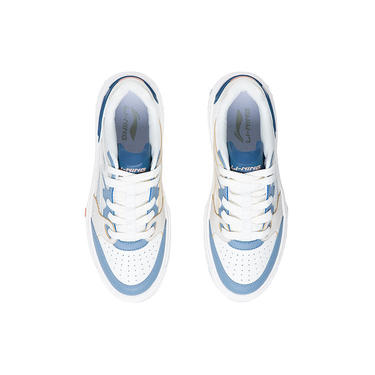 Li Ning Floating Leichte Niedrige Skateboard-Schuhe Herren Weiß Grau Blau AGCS077-3