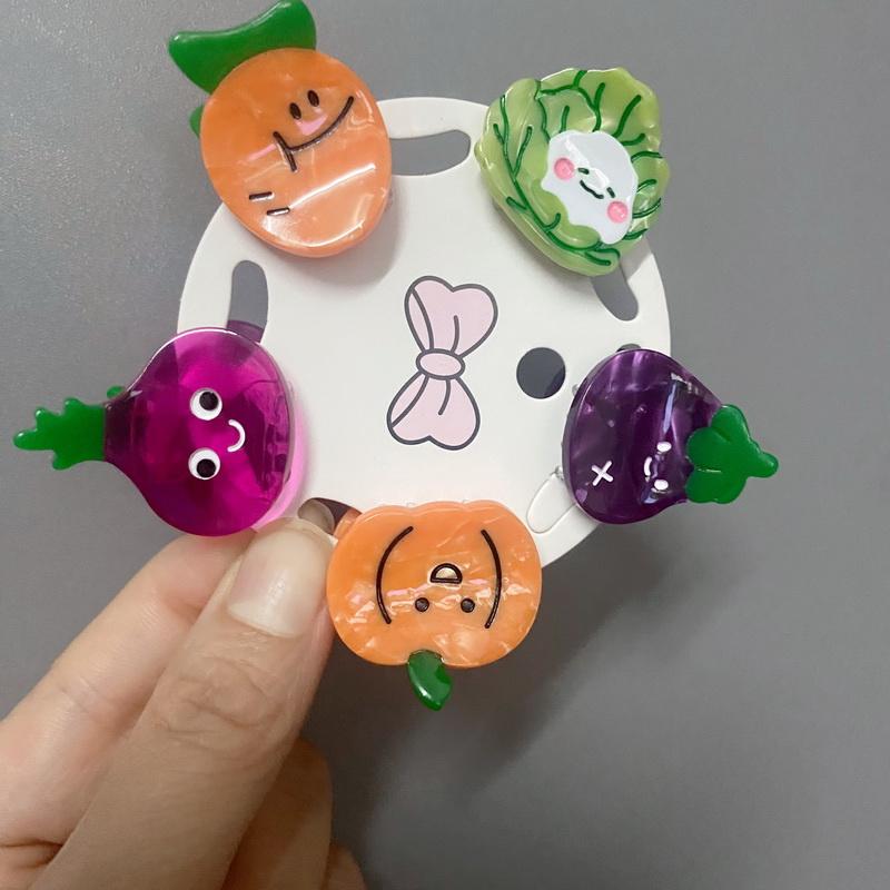 5pcs /set Small Acetate Hair Clip Claw for Girls Flower Hairpin Kids Bear Heart Hairclip Women Seashell Hair Crab Accessoires