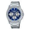 Analog Blue Silver Stainless Steel Coming of and Entrance Men's Watch, Dial, Band, Classic, Multifunctional
