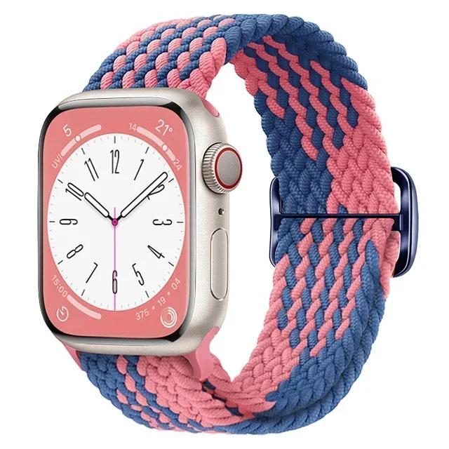 Nylon Strap for Apple Watch Ultra 2 Band 49mm 40mm 44mm 41mm 38 45mm Elastic Braided Loop Bracelet IWatch Series 9 8 7 6 SE 5 4