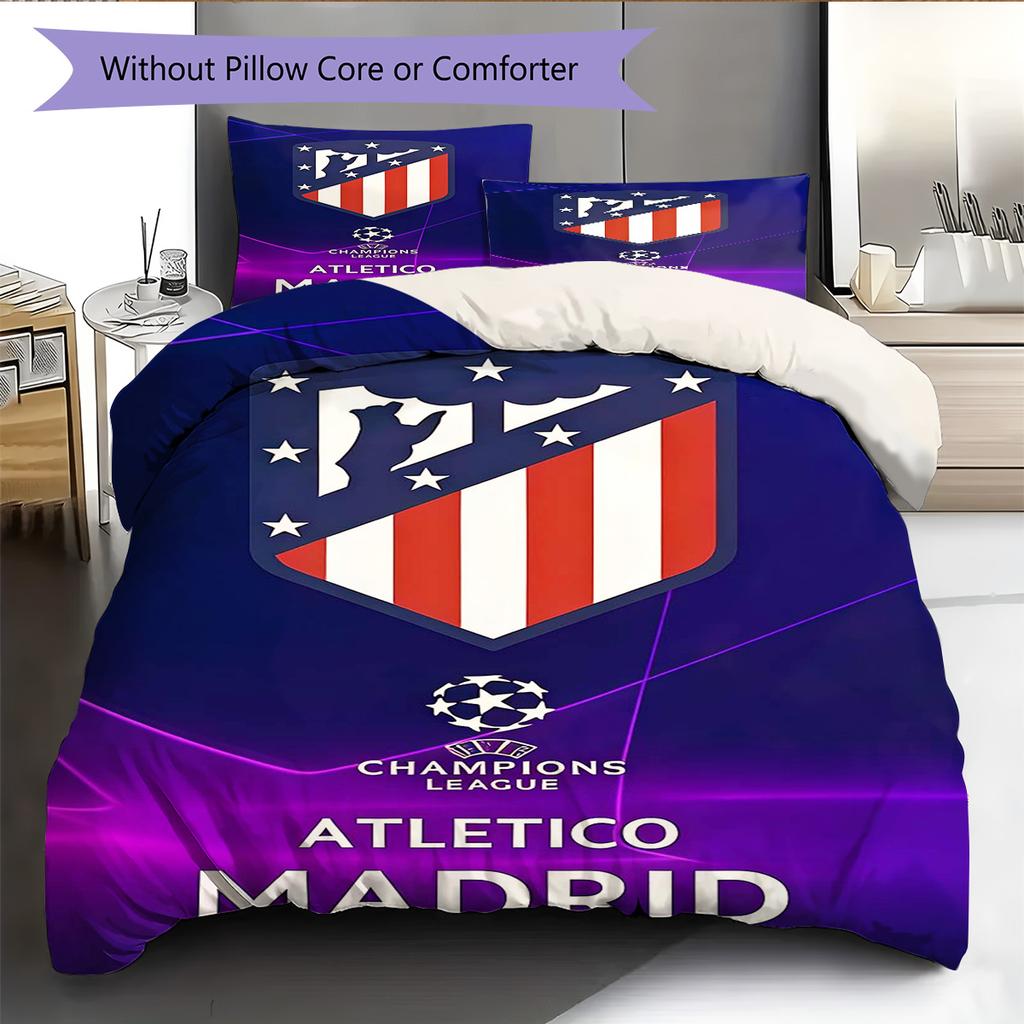 Ensemble couette et taies d'oreiller Atleti Décoration de maison Cadeau d'anniversaire (1 housse de couette + 2 taies d'oreiller, sans garniture.)