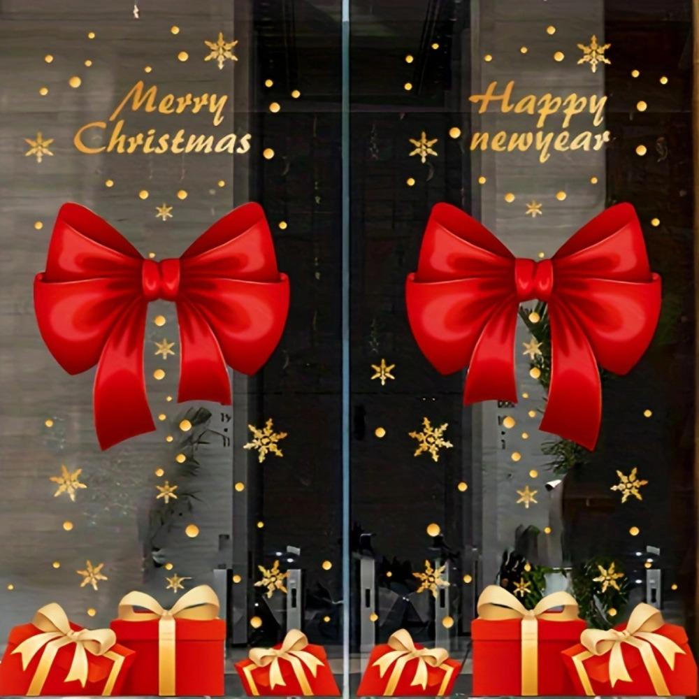 PVC Window Sticker Santa Claus Glass Sticker Fashion Xmas Decal  Shopping Mall