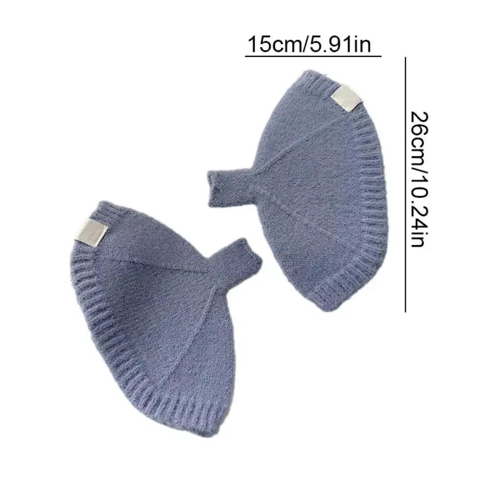 New Solid Color Half Finger Knitted Gloves Warm Thicken Half Gloves Conch Knitted Gloves Winter Autumn