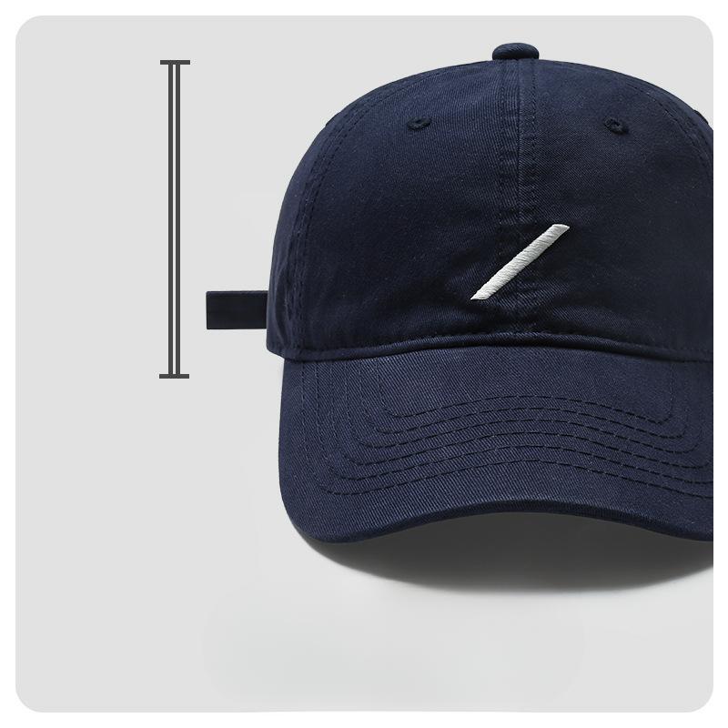 Korean Version of Casual Embroidered Slash Baseball Hat for Women's Spring New Versatile Face Showing Small Duckball Cap Simple Sun Hat
