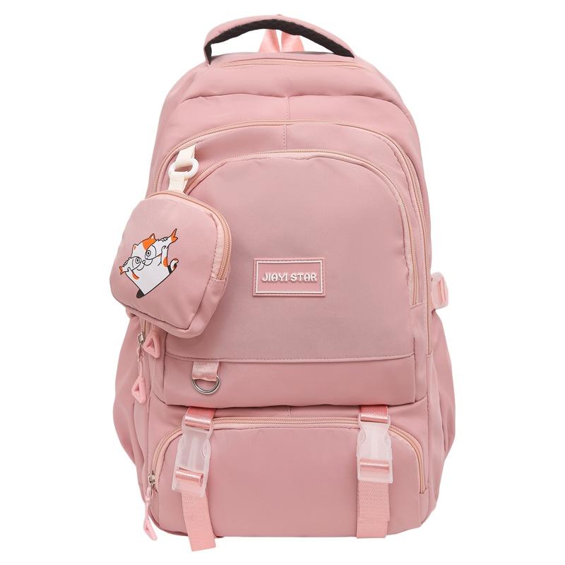 

Cartoon Backpack Large Capacity Student Schoolbag with Coin Purse рожевий