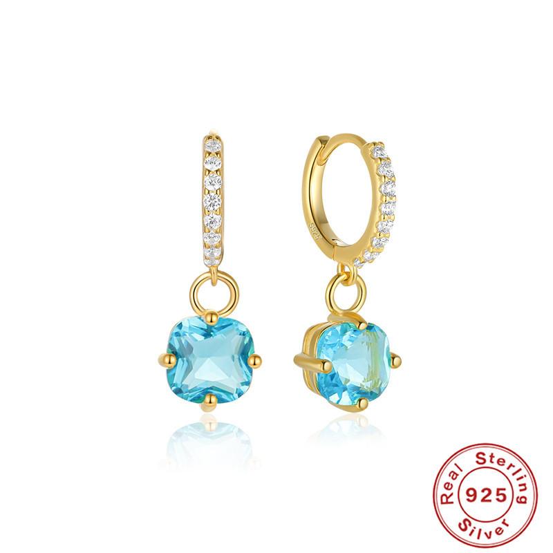 Sterling Silver Luxury Diamond Earrings Earrings Pendant Shiny Transparent Crystal Fresh Ear Buckle Earrings S925 Sterling Silver Earrings