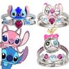 Interstellar Baby Anime Cartoon Character Stewie Angel Micro-set Diamond Ring Set