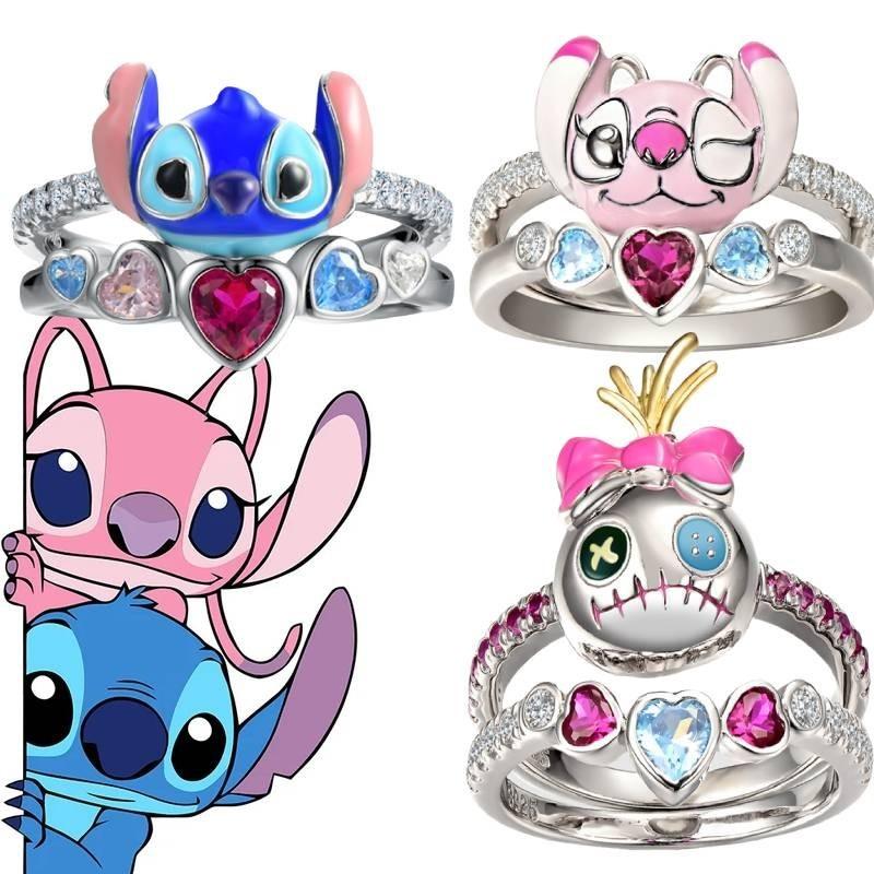 Interstellar Baby Anime Cartoon Character Stewie Angel Micro-set Diamond Ring Set