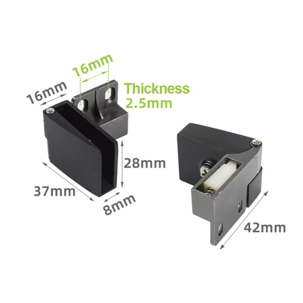 1 Pair Glass Door Pivot Hinge Zinc Alloy Self-Closing Glass Door Hinge No Cupboard Showcase Drilling Frameless Glass Door Clamp