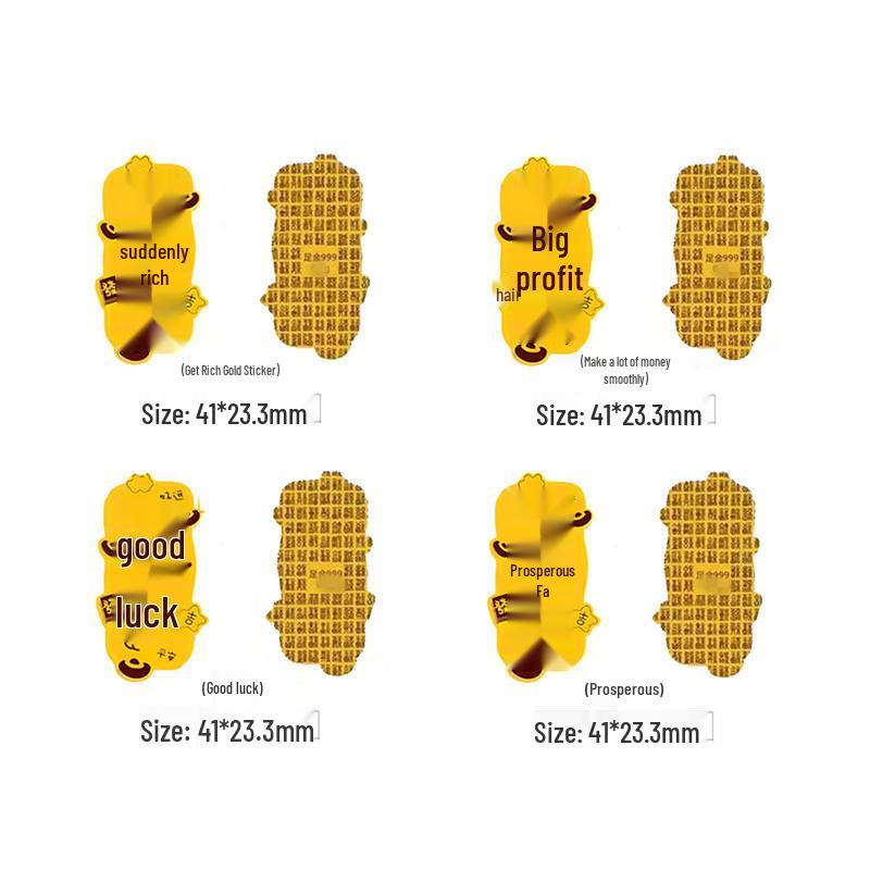 Gold 999 Good Luck Phone Back Sticker - Full Gold Adhesive for Prosperity