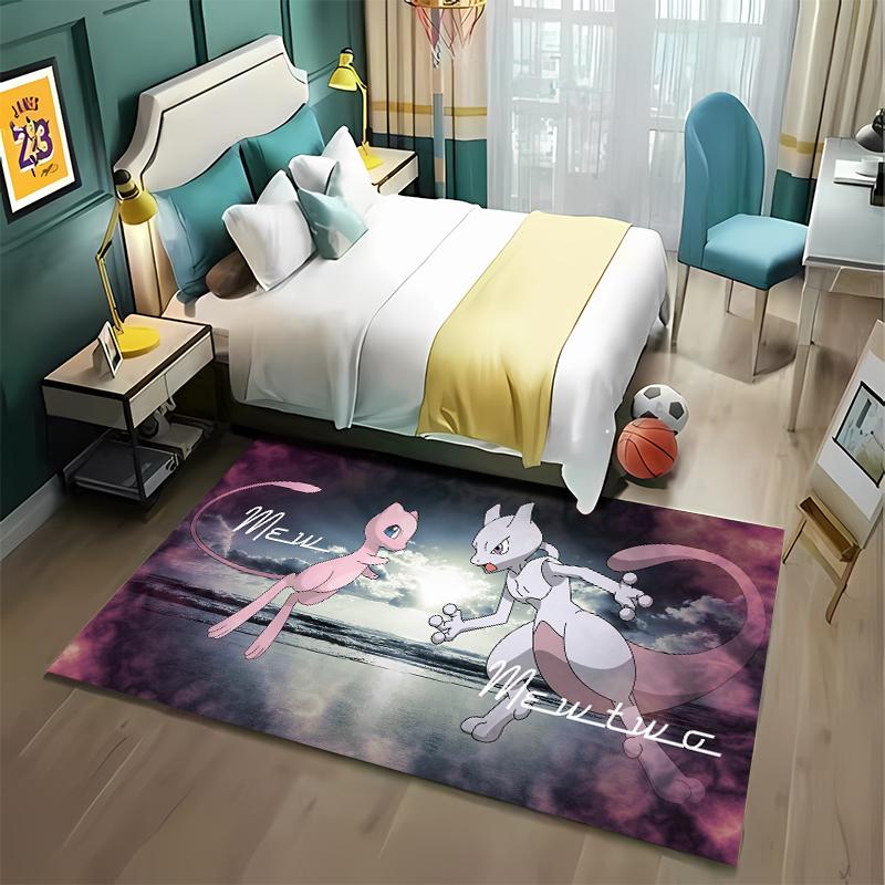

Cool Pokemon-Mewtwo Cartoon Anime Carpet for Living Room Game Rugs Soft Floor Cartoon Rugs Bathroom Rug Mat Yoga Mat Home Decor 90cm x 130cm
